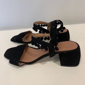 Zara black block heal sandal